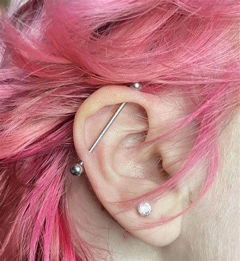 industrial piercing with chain|anatomy for industrial piercing.